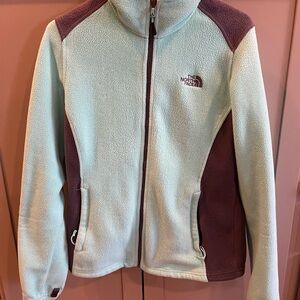 The North Face Mint and Grey Fleece Zip-Up